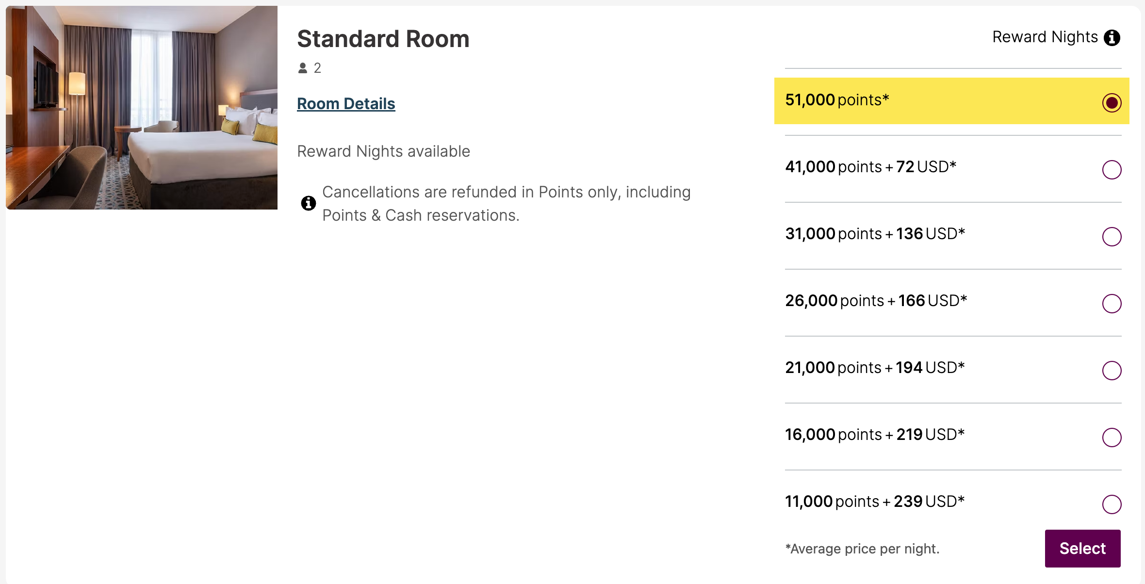 Paris hotel cost example